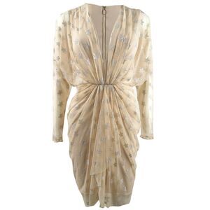 SHO Women's Metallic-Star Sheath Dress - Champagne